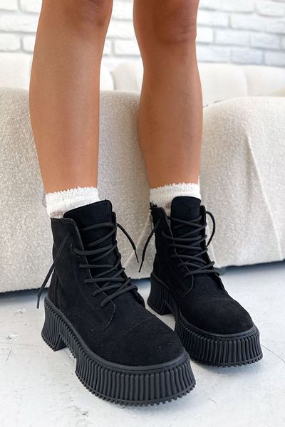 Shoebutik Μπότες Lazy Black Suede