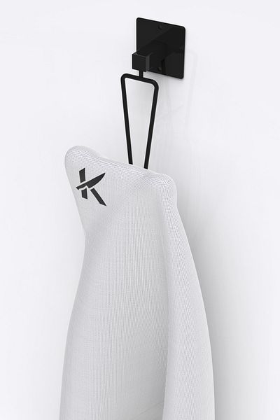 KARTEYA Adhesive 2 Hooks Towel Cloth Hanger Multi-Purpose Bathroom Kitchen Hanger