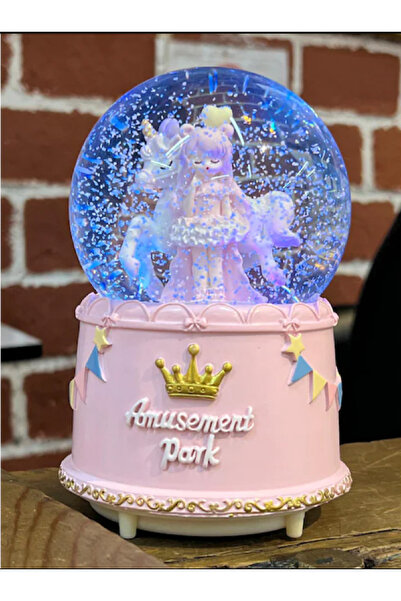 moryconcept Atlı Karınca Ve Sevimli Kız Mega Boy Püskürtmeli Işıklı Müzikli Kar Küresi