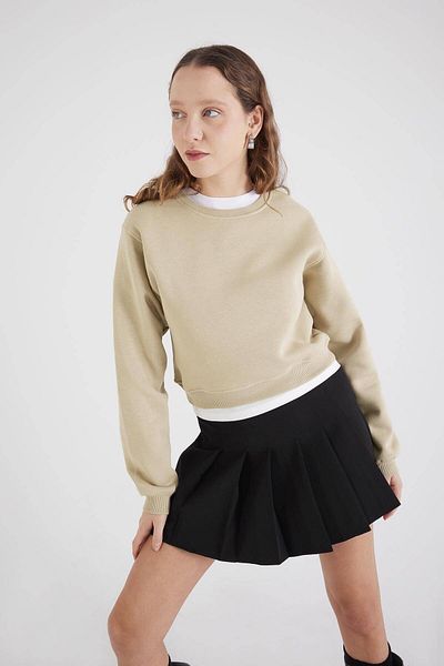 Addax Φούτερ Crew Neck Raised Crop S10521-W4