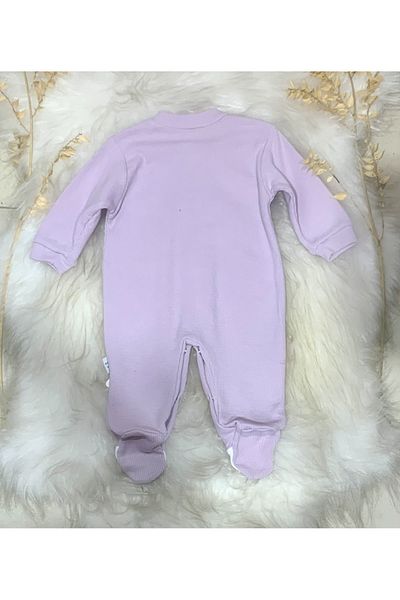 bebitomkids 0-9 Months Footed Teddy Bear Snap Jumpsuit