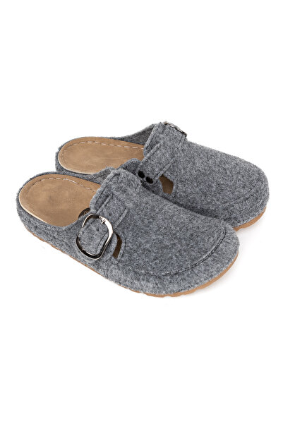 TERLİKSABO Gri Keçe 5 Nokta Anatomik Terlik