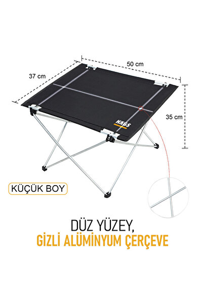 HAEGS Ultralight Katlanır Kamp Masası, Piknik, Plaj Taşınabilir Outdoor Kamp Sehpası küçük Boy- Siyah