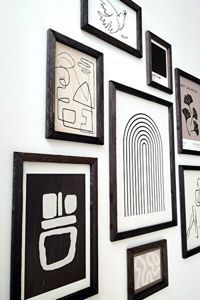 Tooall Set de 10 modele Boho, MDF de 3 mm cu cadru din lemn negru, imprimat UV