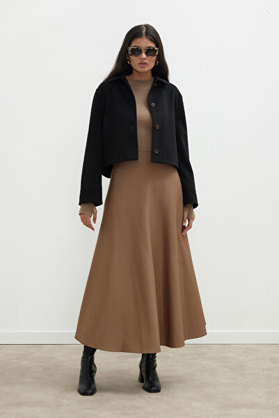 Manuka MIRANDA SCUBA FLASHED SKIRT CAMEL
