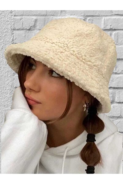 Trenderrs Ženski plišani tedi bucket šešir