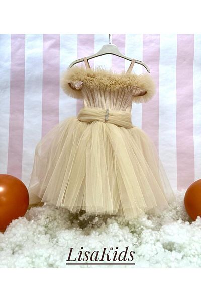 LisaKids 6-10 YEARS OLD FLUFFY PRINCESS WEDDING GOWN