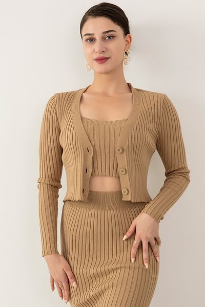 PULLIMM Skirted Triple Knitwear Suit ARD2672