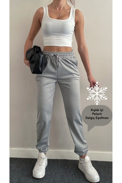 Swana Kadın içi Şardonlu Dalgıç Kumaş Eşofman Altı