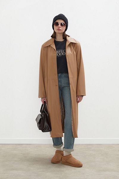 Manuka SKÓRZany trencz HAILEY CAMEL