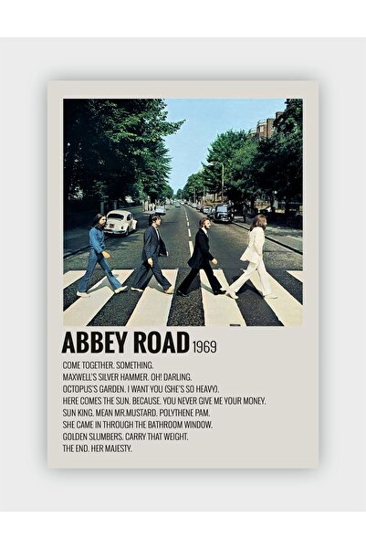 fırsatlar diyarı The Beatles - Abbey Road Duvar Posteri - Duvar Dekoru - Kalı...