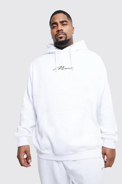 FUWEAR Hanorac cu glugă oversize unisex cu imprimeu pentru bărbat scris de mână