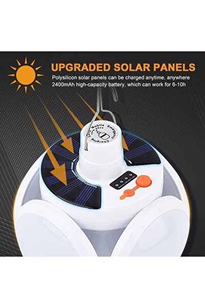 mr shopping Güneş enerjili Led kamp feneri, kamp lambası, 5 aydınlatma modu, ...