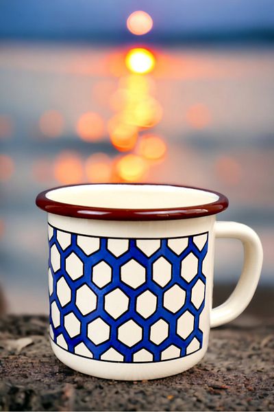 İnci Emaye Enamel Mug Cup Camp Camping Mug Cup Coffee