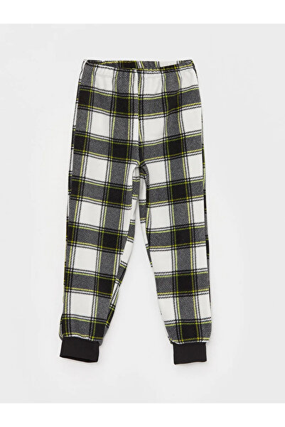 LC Waikiki LCW Kids Bisiklet Yaka Nakışlı Uzun Kollu Polar Erkek Çocuk Pijama Takımı