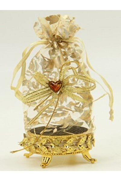 Kazanabil AYAKLI TÜLLÜ KINA VE ÇEREZ SEPETİ GOLD 10 ADET