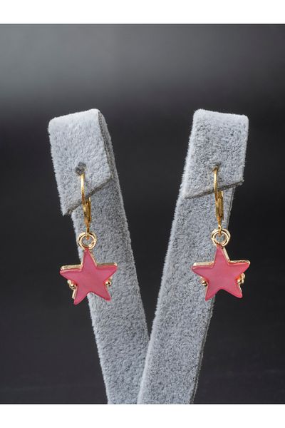 TURBİJ PinK Women's Earrings with Star Figure - Dangle Trend