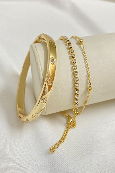 KOBA Altın Kaplama Kadın Kombin Bileklik