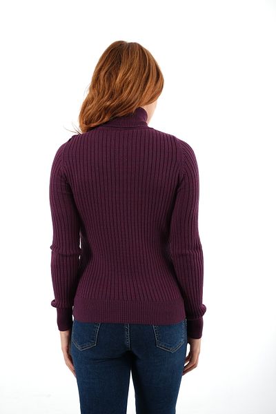 Trist Star Pulover din tricot din lână pentru damă cu șnur prune