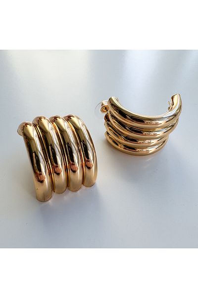 CHARMLUCKY Steel 4 bombs hoop earrings