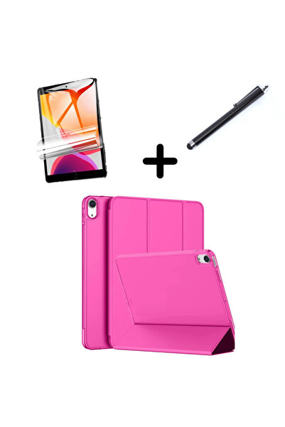 ebulduk Mini 1 2 3  Uyumlu Kılıf Set Pu Deri Smart Tablet Kilifi Ekran Koruyucu Kalem Siyah