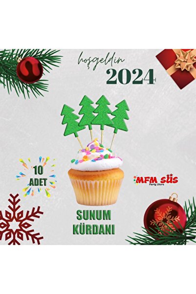 MFM مسواك كعكة شجرة الصنوبر إيفا للعام الجديد 10 قطع