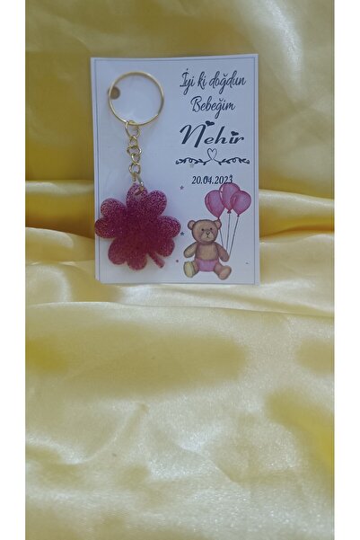 Clover Epoxy Keychain Invitation , Promise , Engagement, Wedding , Wedding, Henna, Mevlut Gift 24 Pieces