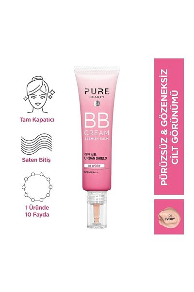 PURE BEAUTY Bb Cream That Gives a Vibrant Look Spf50 Pa+++ Ivory 30Ml..Lasts All Day