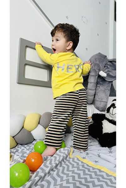 TD Collection Kadife Kız Erkek Çocuk / Bebek Pantolon Krem Çizgili