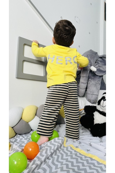 TD Collection Kadife Kız Erkek Çocuk / Bebek Pantolon Krem Çizgili