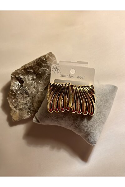 LEO HAİLEY BİEBER STEEL EARRING STYLISH LUXURY GOLD SILVER