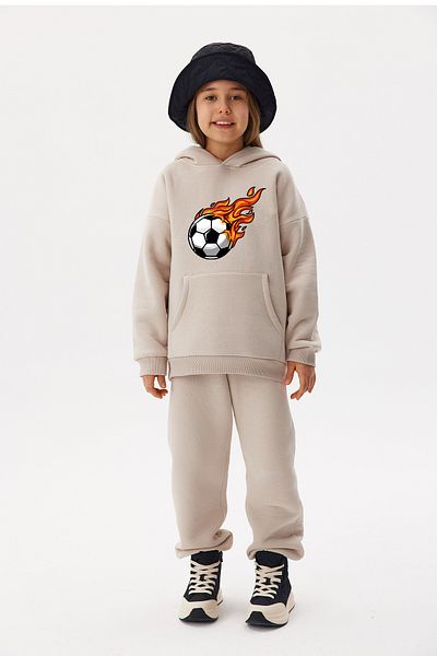 ADA BEBEK ÇOCUK Oversize Cotton Hooded Style Bottom Top Set