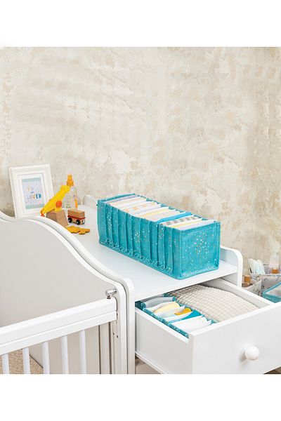 Pazar Kapısı 3 Piese Baby Baby Room Organizator Sertar Acordeon Albastru Marimea M