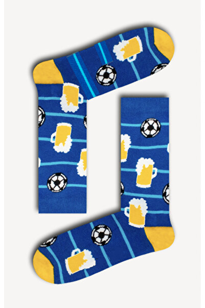 Bidigago Bira Bardağı Desenli Renkli Kolej Çorap