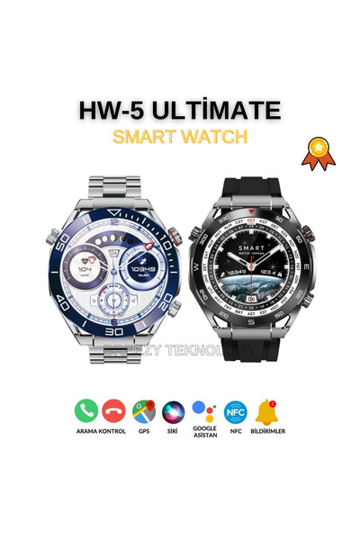 Tekno Breezy HW5 ULTİMATE PRO AKILLI SAAT AMOLED SMART WATCH İOS+ANDROİD 3 KO...