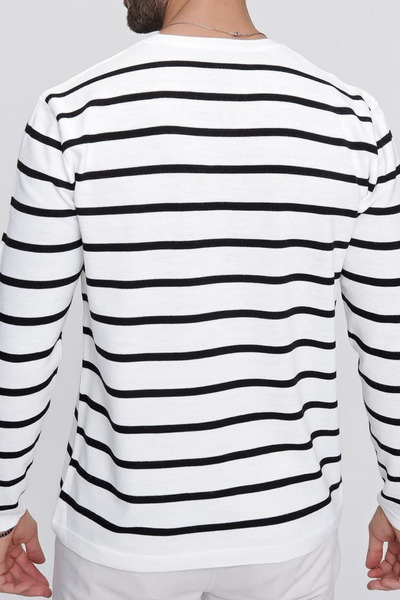 COOL TARZ Ανδρικό ριγέ πουλόβερ με ριγέ λαιμόκοψη