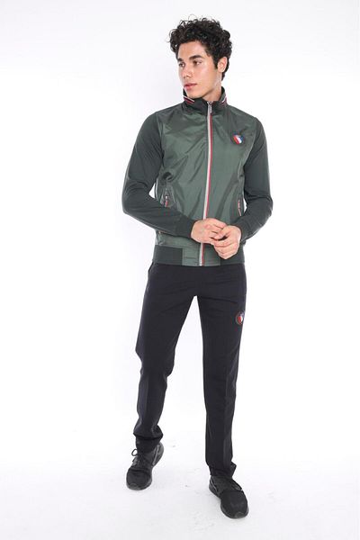 NEED LİFE Men's Khaki Black Daily Comfortable Fit 2 Thread Fabric Front Woven Detailed Tracksuit Set