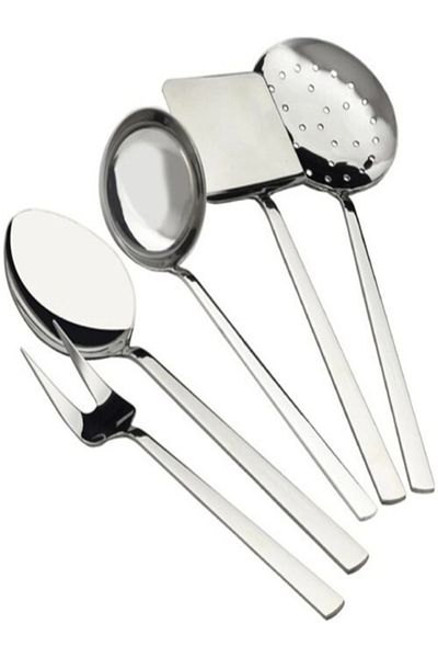 Bayev 10 Piece Steel Flat Colander + Tongs Beater Set