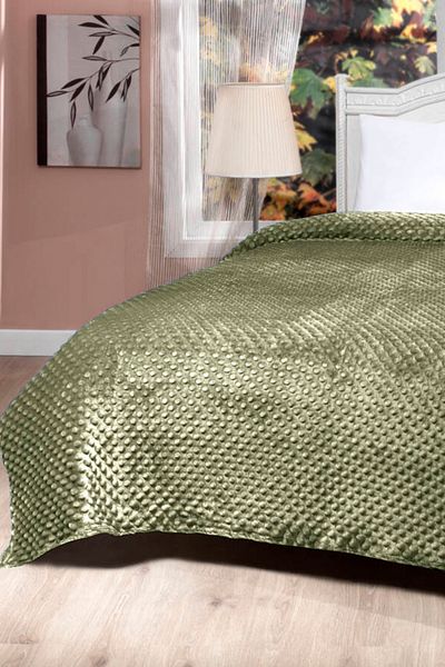MİNK Olive Green Mink Double Blanket - 200*220 cm