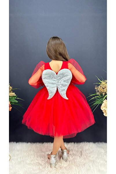 Fatma Kına Fenomen Kids Kanatlı Abiye Elbise