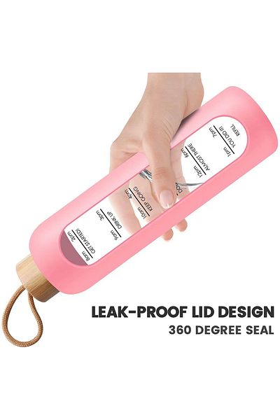 KÜÇÜK EW 1000 ml Healthy Glass Water Bottle Motivated Leak-Proof Water Bottle Borosilicate Glass