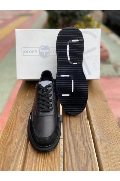 JAMES FRANCO ®|James Franco Genuine Leather Flexible Sole Men's Shoes 1009-01 BLACK 8374