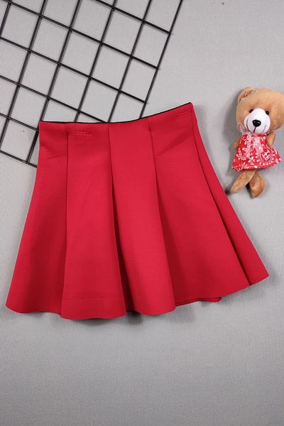 ABİYEKİDS Girl's Diving Fabric Red Skirt 23 April Performance Skirt