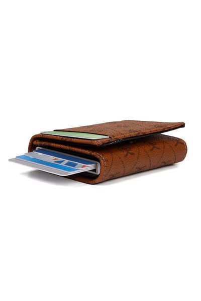 Newish Unisex Patterned Anti-Theft Rfid Protected Vegan Leather Wallet and Card Holder