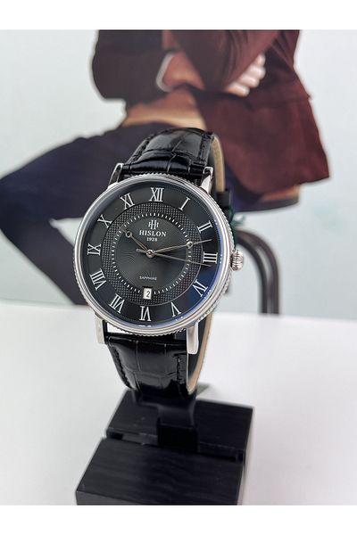 Hislon CLASSIC MEN'S WRISTWATCH GENUINE LEATHER CORD 5 ATM WATER PROOF