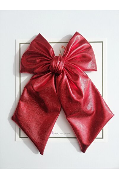 NEW BOWS BANDS Girl's Large Pinwheel Clip Hair Clip Red Lame