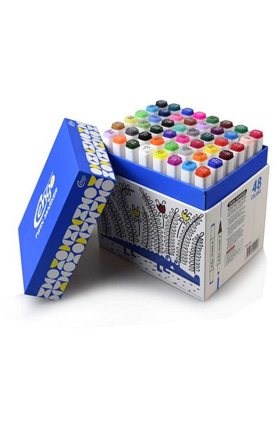 Cengo 48 Pieces Double Sided Artist Marker Pen