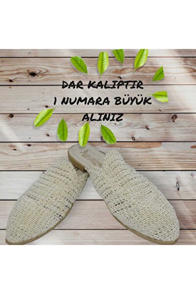 Asya Kadın Önü Kapalı Hasır Örgü Çeyizlik Terlik
