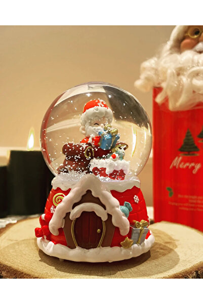 nesever store Orta Boy Yılbaşı Kar Küresi Müzikli Işıklı Hediye Yılbaşı Kutul...