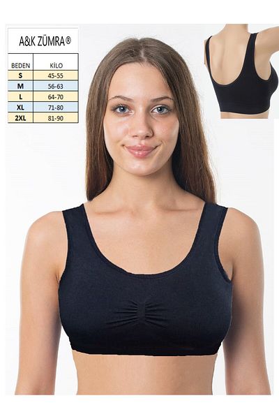 A&K ZÜMRA Breast Enhancing Firming Wide Strap Padded Corset Bustier Black